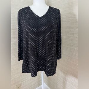 Chico’s Polka Dots Long Sleeve Top Shirt Sz 2.  ( L 12 )
